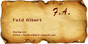Feld Albert névjegykártya